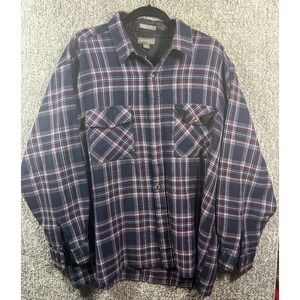 Architect Plaid‎ Flannel Shirt Long Sleeve Blue Red Button Up - Mens XXL
